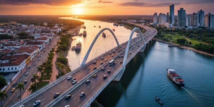 Representação da ponte rodoviária entre Penedo, em Alagoas, e Neópolis, em Sergipe