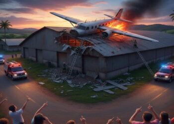 Avião cai sobre teto de galpão no Espírito Santo e assusta moradores