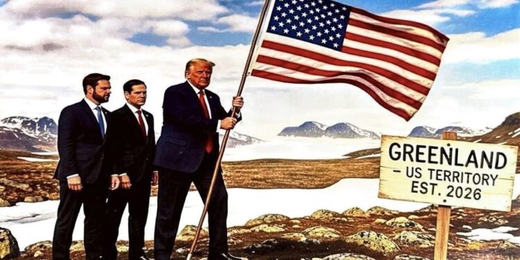 Trump publica imagem com bandeira dos EUA cravada na Groenlândia e aumenta tensão internacional