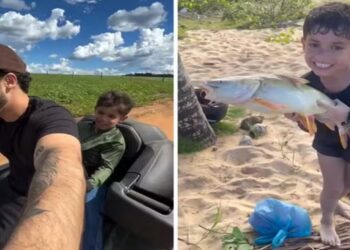 Murilo Huff revela imagens do seu filho com Marília Mendonça aproveitando 'infância raiz' e contato com a natureza em fazenda