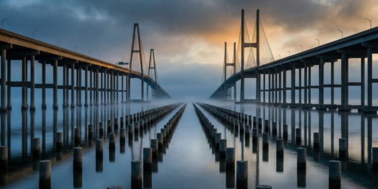 A ponte gigante com mais de 9.500 pilares no fundo de um lago que gera ansiedade e medo em quem atravessa seus 38 km