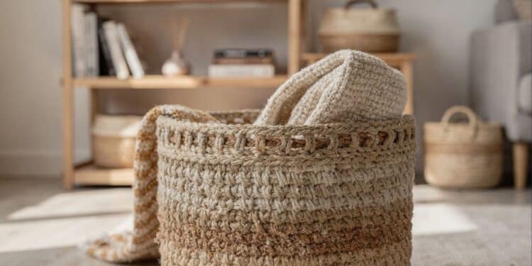 Com fio de malha ou tecido reaproveitado, você pode fazer cestos artesanais que organizam e decoram ao mesmo tempo
