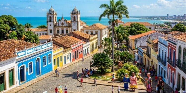Essa cidade famosa por bonecos gigantes chama atenção com praias azuis calmas e arquitetura antiga