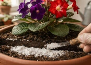 Farinha de osso que estimula floração com doses de 1 a 3 colheres mensais para antúrios e rosas do deserto