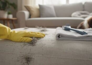 Truque simples tira pelos de cachorro e gato do sofá em minutos, sem aspirador e sem esforço