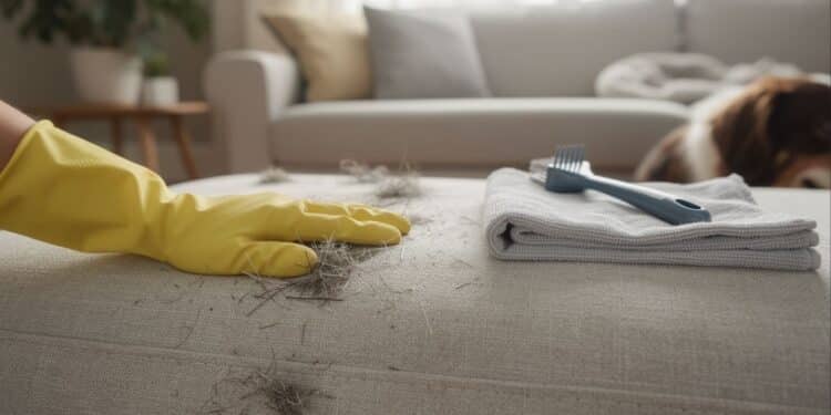 Truque simples tira pelos de cachorro e gato do sofá em minutos, sem aspirador e sem esforço