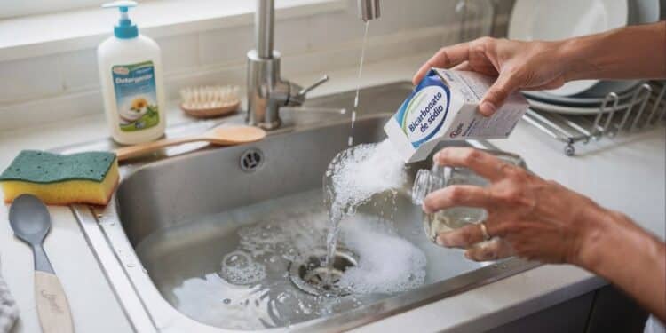 Esse truque com vinagre e bicarbonato pode salvar sua pia de entupir e ainda ajuda a eliminar odores do ralo