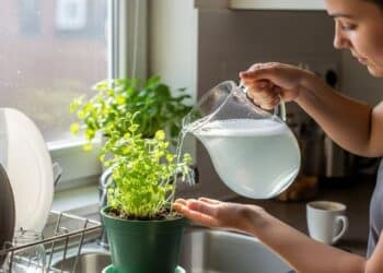 Água usada na cozinha que iria para o ralo fortalece a horta doméstica de forma simples