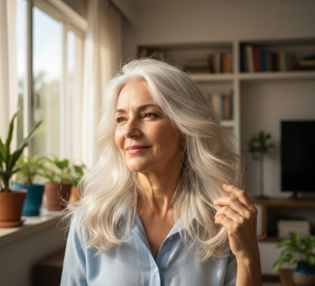 Cansada de gastar dinheiro com tinta? 7 cuidados simples que ajudam a suavizar os cabelos brancos sem agredir os fios