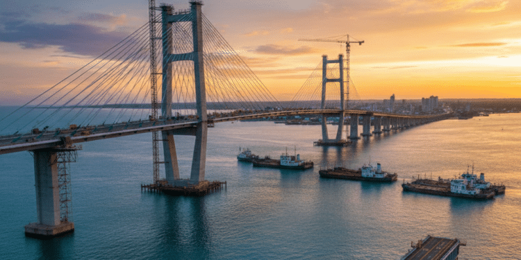 NOVA megaponte de Guaratuba de R$ 400 milhões, com 1,24 km e quatro faixas promete acabar com as balsas e ficar pronta em 2026