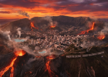 Uma cidade de Minas Gerais dentro de um vulcão inativo atrai águas termais a 45 °C que curam desde o Brasil império e tem um Cristo Redentor inesperado