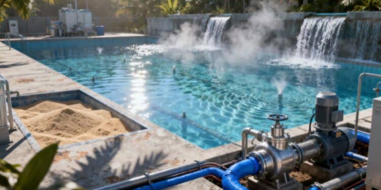 Homem constrói piscina gigante de 500 mil galões no quintal e a construção durou 29 anos