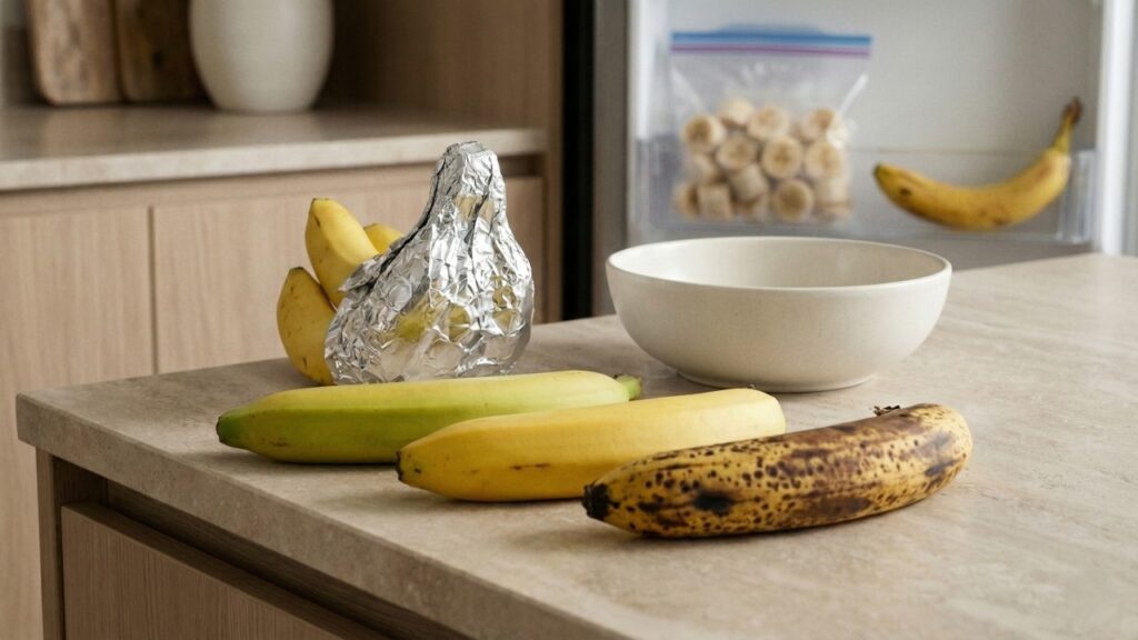 Como o papel-alumínio ajuda a conservar as bananas maduras por mais tempo em casa