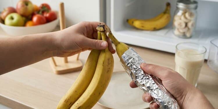 Como o papel-alumínio ajuda a conservar as bananas maduras por mais tempo em casa