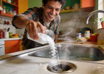 "Não precisa chamar um encanador": água quente e algumas colheres deste pó são tudo o que você precisa para desentupir e limpar seus ralos rapidinho