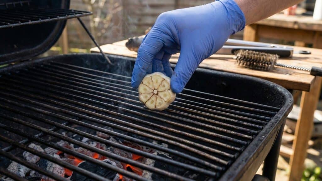 Esse truque com alho na grelha realça o sabor do churrasco e facilita até na hora de limpar