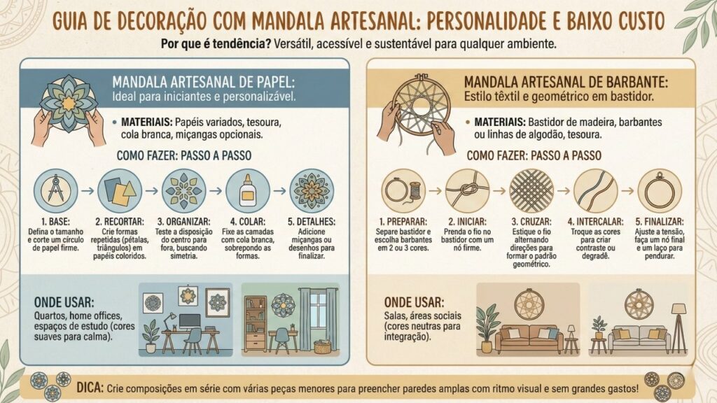Adeus parede branca e sem graça: essa mandala artesanal é barata, fácil de fazer e tendência forte na decoração em 2026