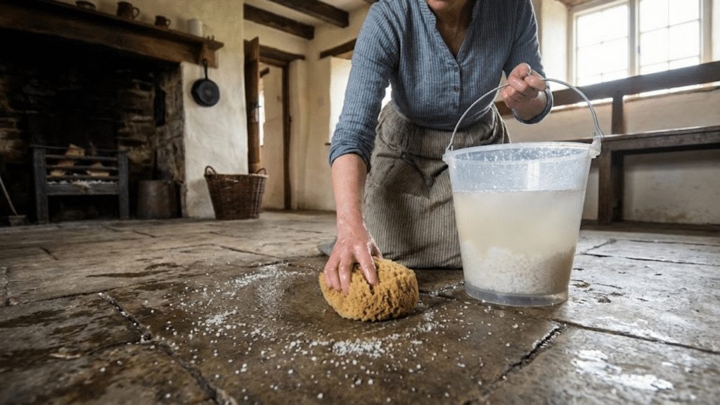 Poucos sabem se água com sal realmente limpa o chão como dizem