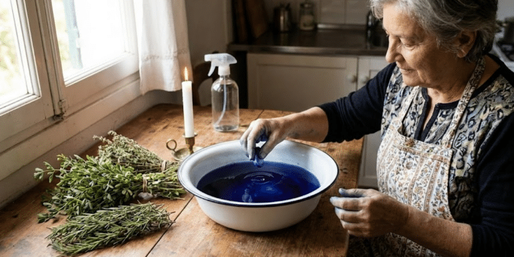 Uso do anil na limpeza da casa é associado a rituais espirituais de purificação do lar em tradições populares