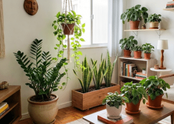 Lista reúne cinco plantas resistentes ideais para apartamentos, fáceis de manter, acessíveis e adaptáveis a ambientes internos