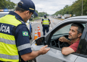 Bliz parando motorista na estrada