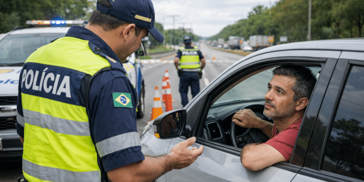 Bliz parando motorista na estrada