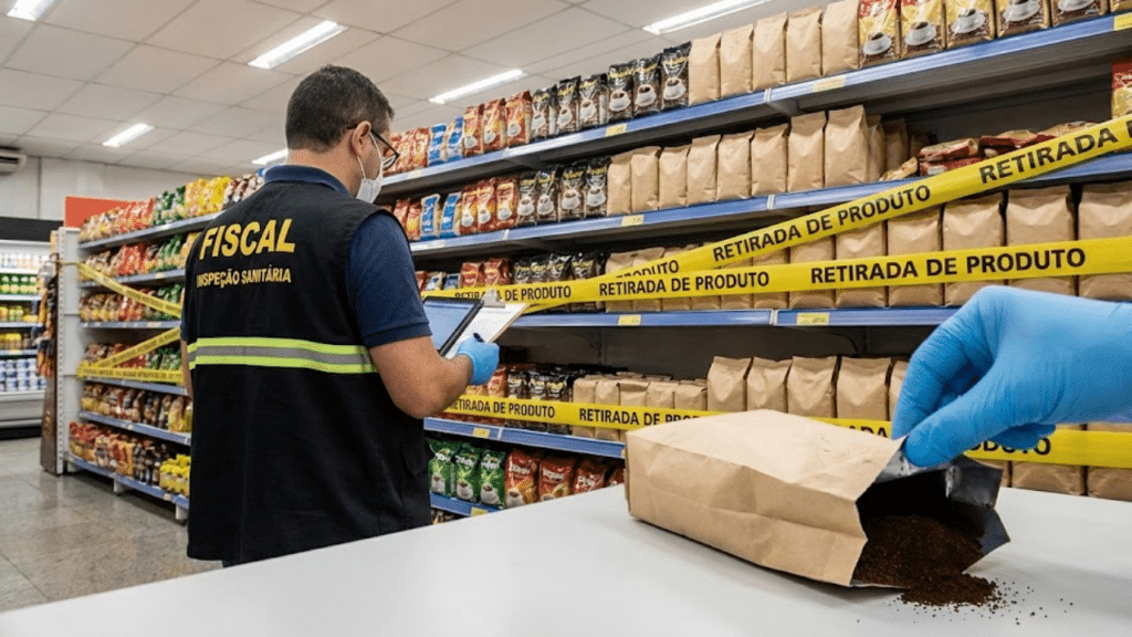 Agente da Anvisa trabalhando em retirada de produtos no local (Imagem ilustrativa)