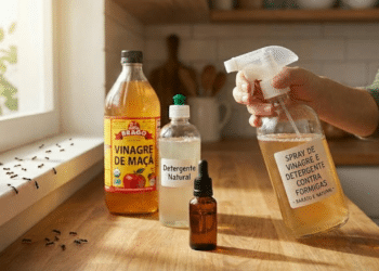 O spray de vinagre e detergente que limpa e protege sua casa