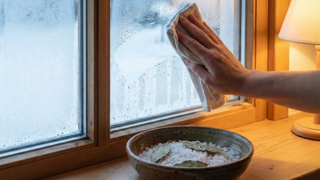 Adeus pano molhado: esse truque com sal e louro seca a janela, reduz o mofo e ainda deixa o ambiente cheiroso