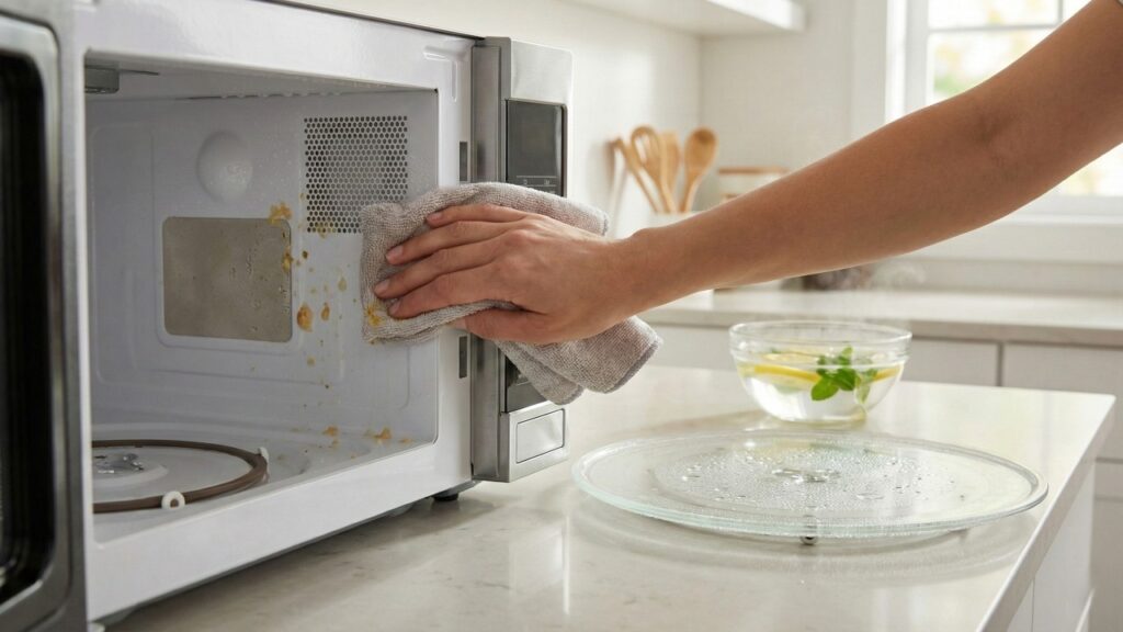 Técnicas naturais para limpar o micro-ondas e evitar odores usando só o que você tem em casa