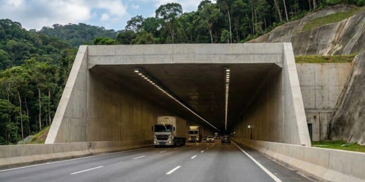 Novo túnel de mais de 6 km vai atravessar a Serra do Mar e conectar o interior paulista ao litoral até 2027