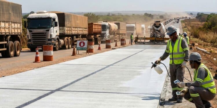 Obra na BR-135 aplica concreto em 74 km com investimentos de R$ 382 milhões para escoar carga
