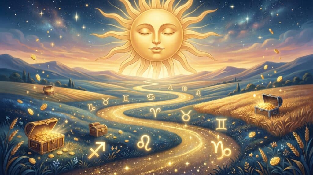 Sol em trânsito ilumina decisões e traz sorte no dinheiro para 4 signos ao longo desta semana