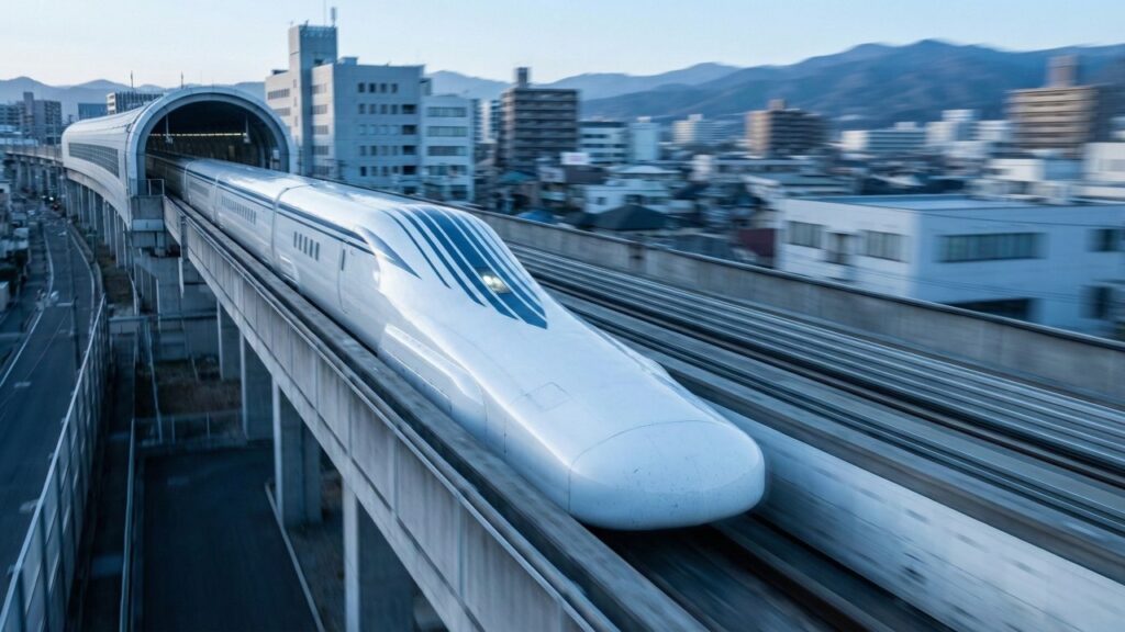 Trem que flutua a 600 km/h desafia rios e túneis, com investimento na casa dos R$ 305 bilhões em um projeto histórico
