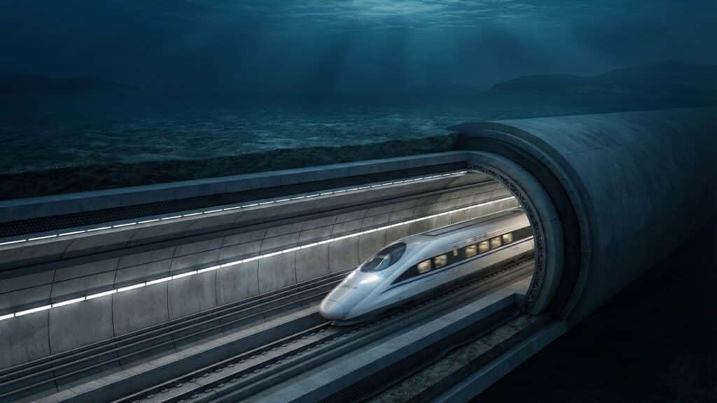 China prepara túnel submarino com trem a 350 km/h que vai cruzar o mar em apenas 40 minutos