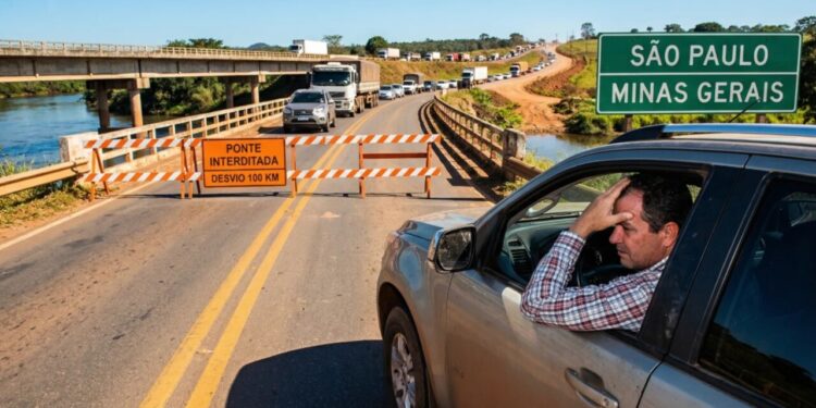 Ponte entre São Paulo e Minas Gerais pode levar meses para ser liberada e preocupa motoristas que precisam rodar por desvios de até 100 km mais longos