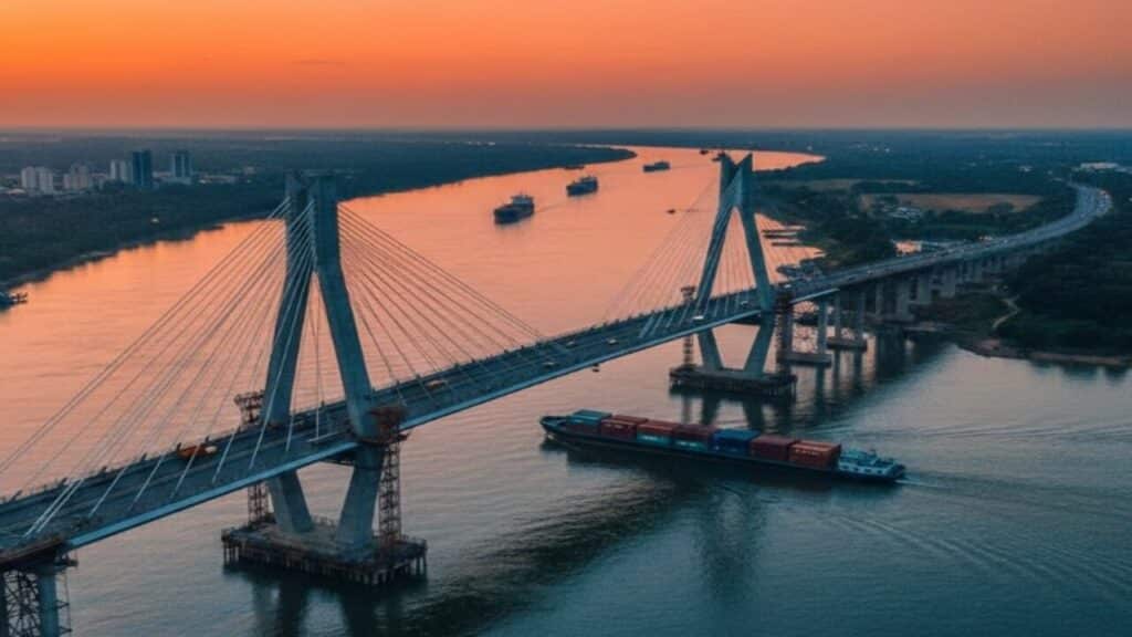Nova ponte de R$ 500 milhões entre Brasil e Paraguai promete cortar 14 dias no transporte para a Ásia e revolucionar a logística sul-americana