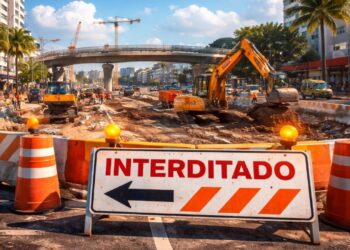 Obras de R$ 23,8 milhões do Binário da Rodovia do Sol interditam totalmente um trecho importante da Avenida Luciano das Neves em Vila Velha