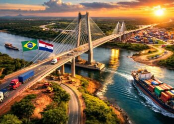 Nova ponte de R$ 575 milhões entre Brasil e Paraguai está a poucos metros da sua conclusão e promete encurtar rota comercial até a China