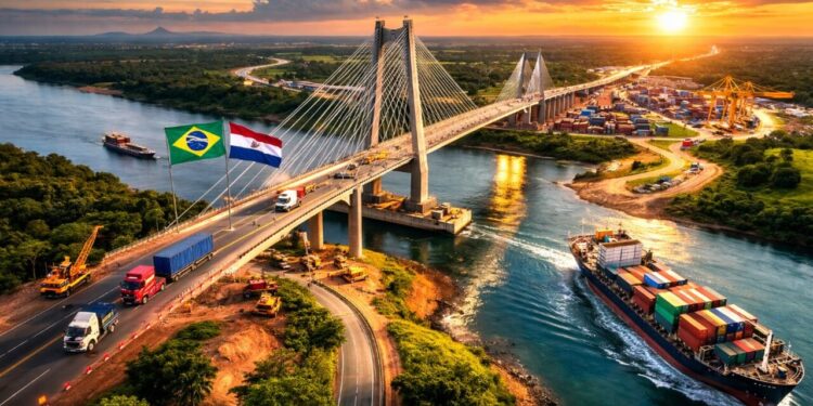 Nova ponte de R$ 575 milhões entre Brasil e Paraguai está a poucos metros da sua conclusão e promete encurtar rota comercial até a China