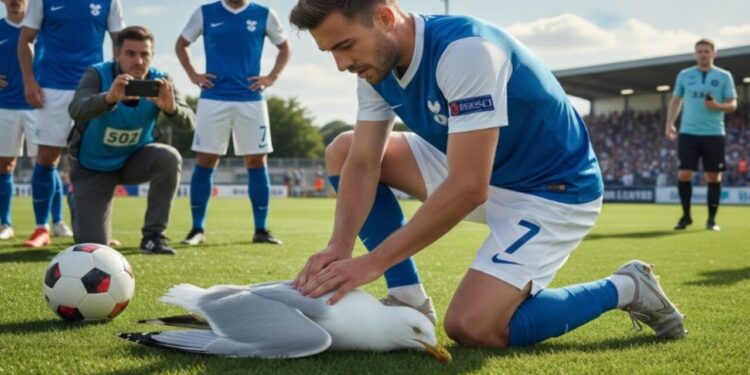 Gaivota é salva por jogador que faz massagem cardíaca e cena viraliza nas redes