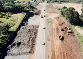 Duplicação da PRC-466 entre Turvo e Palmeirinha ganha ritmo com início da concretagem e obras de R$ 293,7 milhões chegam a 18,07%