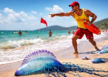 Alerta de guarda-vidas: presença de caravelas-portuguesas em praias do Sul exige cuidados especiais