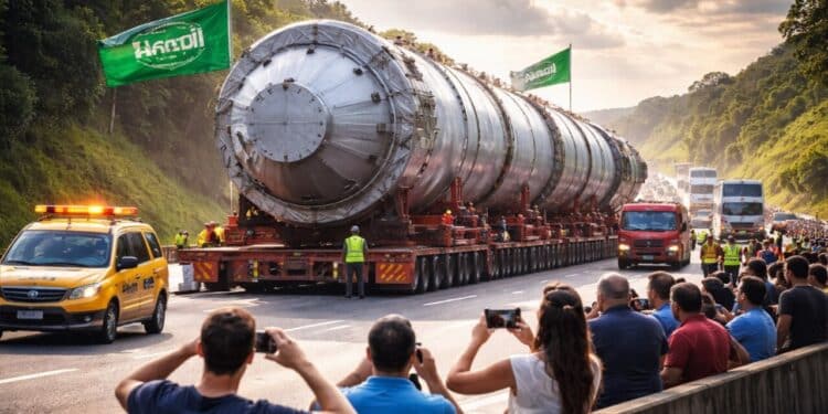 Supercarreta com carga milionária destinada à Arábia Saudita causa interdição em rodovia paulista durante operação delicada que impressionou motoristas