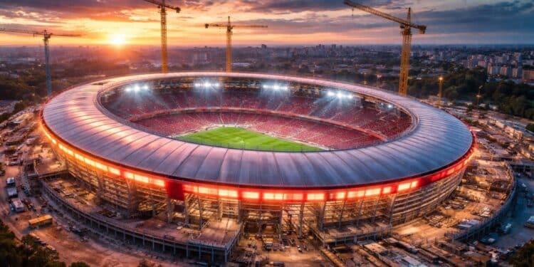 Megaobra de estádio nacional com capacidade para 52 mil espectadores avança com investimento de R$ 6 bilhões e deve ser concluída em 2026