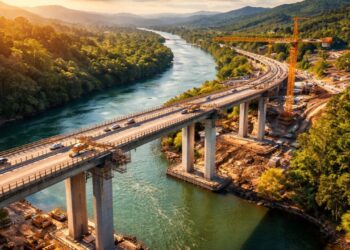 Obras para nova ponte sobre o rio Piraí de 510 metros avançam e projeto promete duplicação estratégica da BR-280 para reduzir o tempo de viagens em SC