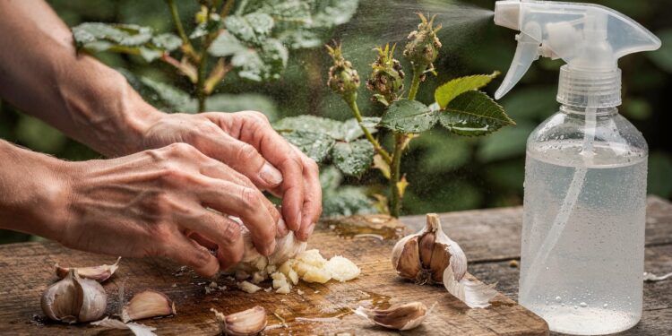 Um ingrediente simples da cozinha na roseira pode ajudar a eliminar pulgões e cochonilhas em poucos dias