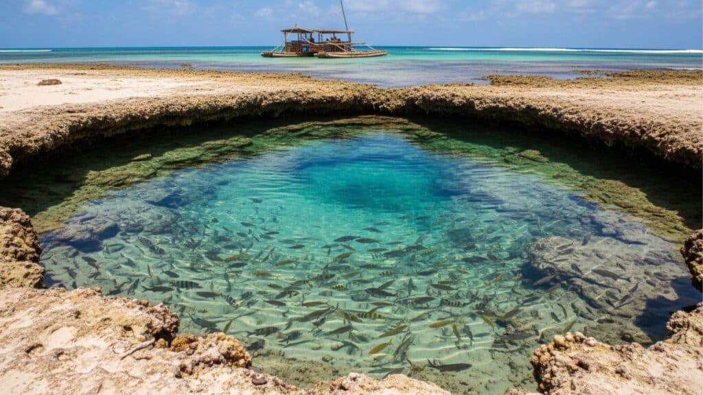 Colocada como a melhor do Brasil, essa praia combina areia branca e piscinas naturais preservadas