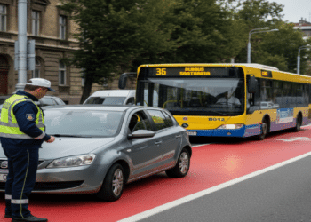 Motoristas que trafegam na faixa exclusiva para ônibus correm o risco de receber multas de até RON 1.620