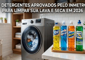 4 detergentes aprovados pelo Inmetro que limpam máquina lava e seca sem gastar muito em 2026